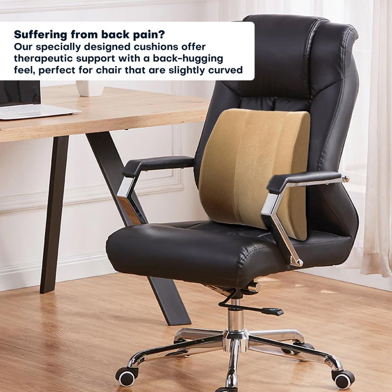 Back-Huggar Bucket Seat Thick Foam Lumbar Support Cushion: Orthopedic Relief for Car Seats & Chairs-Black - Image 5